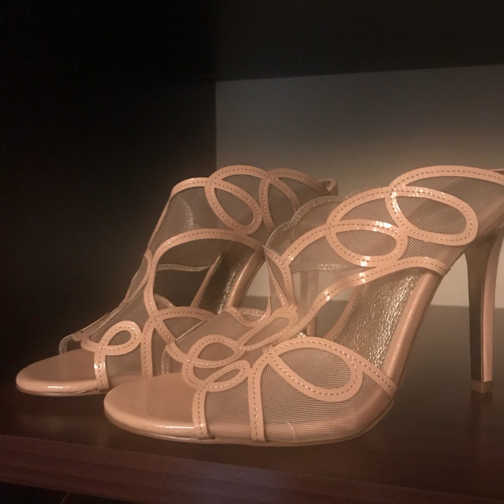 Adrianna Papell Nude and Sheer Slide Pump